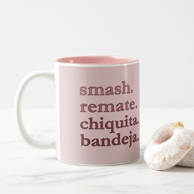 Em Dois Tons Caneca de Café Padel - Personalize Palavras Vibes  (Com Donut)