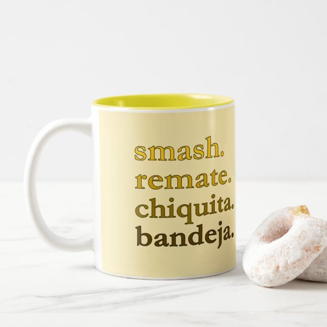 Em Dois Tons Caneca de Café Padel - Personalize Palavras Vibes  (Com Donut)