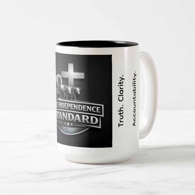 Em Dois Tons Caneca de café padrão de 15oz. (Frente Esquerda)