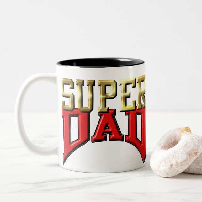 Em Dois Tons Caneca de café - "PAI SUPER " (Com Donut)