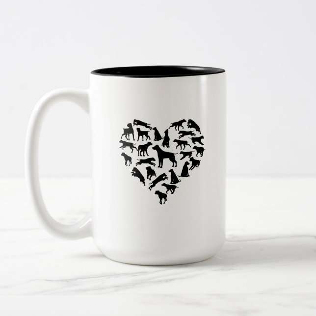 Em Dois Tons Caneca de Café Papai Cachorro Labrador Preto Cláss (Esquerda)