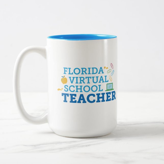 Em Dois Tons Caneca de café para professores FLVS  (Esquerda)