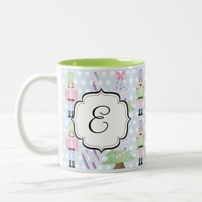 Em Dois Tons Caneca de café Pastel Monogrammed do chá da série (Esquerda)