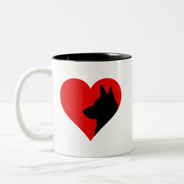 Em Dois Tons Caneca de Café Pastor Alemão (Esquerda)