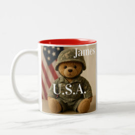 Em Dois Tons Caneca de café patriótica Fu