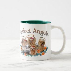 Em Dois Tons Caneca de café perfeita de 4 anjos de Yorkie
