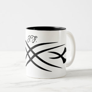 Em Dois Tons Caneca de café personalizada com desenho de tatuag
