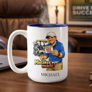 Em Dois Tons Caneca de Café Personalizada com Falhas Divertidas