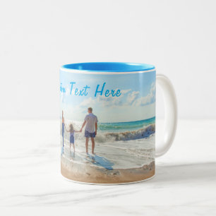 Em Dois Tons Caneca de Café Personalizada com Foto e Texto