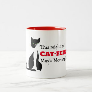 Em Dois Tons Caneca de Café Personalizada com Gato