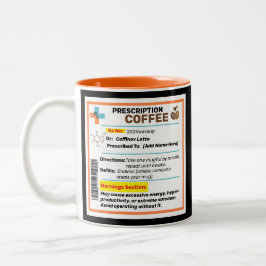 Em Dois Tons Caneca de Café Personalizada com Prescrição Engraç