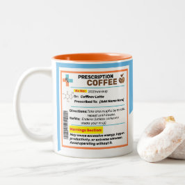 Em Dois Tons Caneca de Café Personalizada com Prescrição Engraç