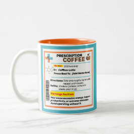 Em Dois Tons Caneca de Café Personalizada com Prescrição Engraç
