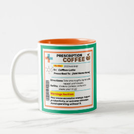 Em Dois Tons Caneca de Café Personalizada com Prescrição Engraç