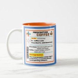 Em Dois Tons Caneca de Café Personalizada com Prescrição Engraç