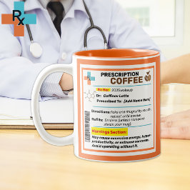 Em Dois Tons Caneca de Café Personalizada com Receita Engraçada