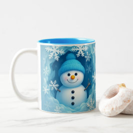 Em Dois Tons Caneca de Café Personalizada com Rosto de Boneco d