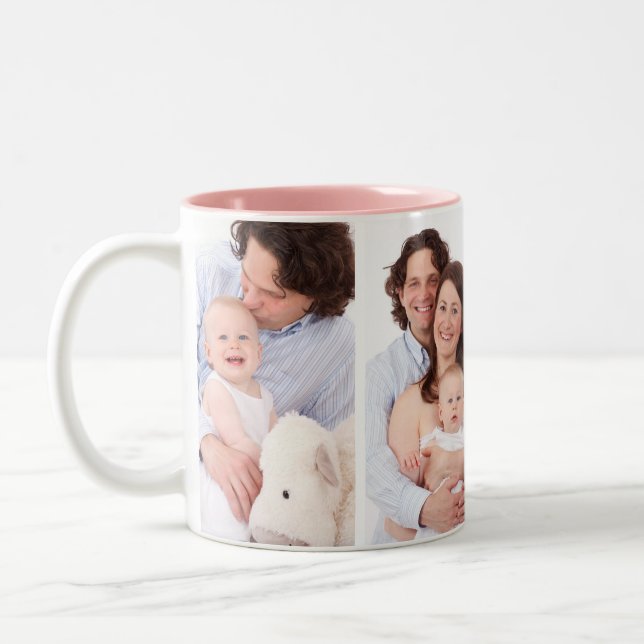 Em Dois Tons Caneca de café personalizada da colagem da foto de (Esquerda)