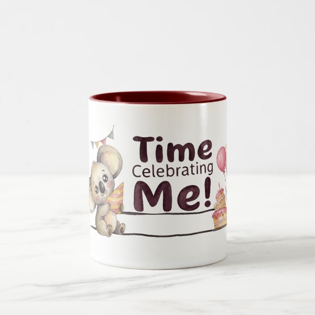 Em Dois Tons Caneca de Café Personalizada de Koala Fofa com Nom (Centro)
