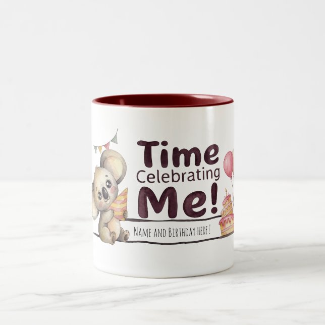 Em Dois Tons Caneca de Café Personalizada de Koala Fofa com Nom (Centro)