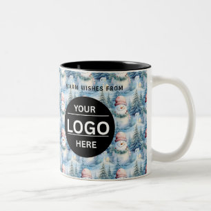 Em Dois Tons Caneca de Café Personalizada de Natal com Logotipo