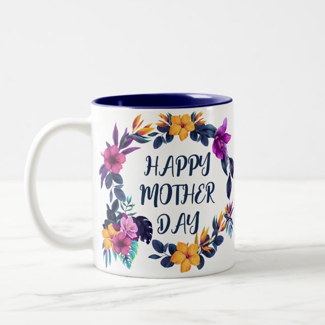 Em Dois Tons Caneca de Café Personalizada do Dia das Mães com F (Esquerda)