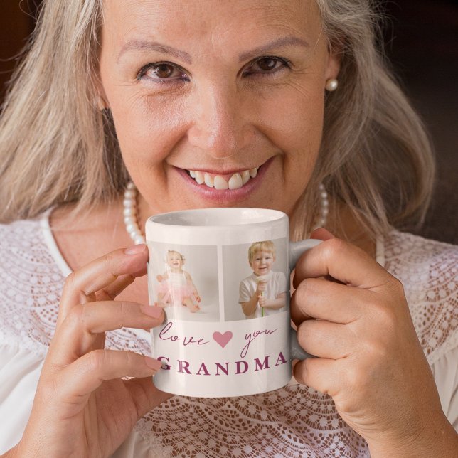 Em Dois Tons Caneca de Café Personalizada "Eu Te Amo Vovó" (Criador carregado)