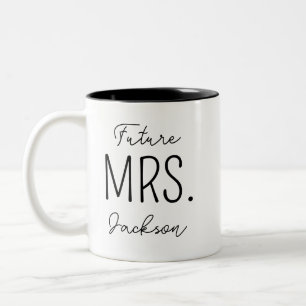 Em Dois Tons Caneca de Café Personalizada Futura Sra. para Noiv
