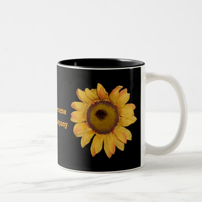 Em Dois Tons Caneca de café personalizada girassol (Direita)