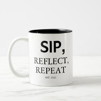 Em Dois Tons Caneca de Café Personalizada Moderna Sip, Reflect,