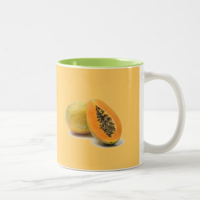 Em Dois Tons caneca de café personalizada PAPAYA (Direita)
