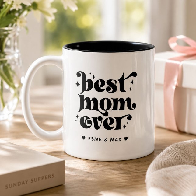 Em Dois Tons Caneca de Café Personalizada para Mãe com Nomes do (Criador carregado)