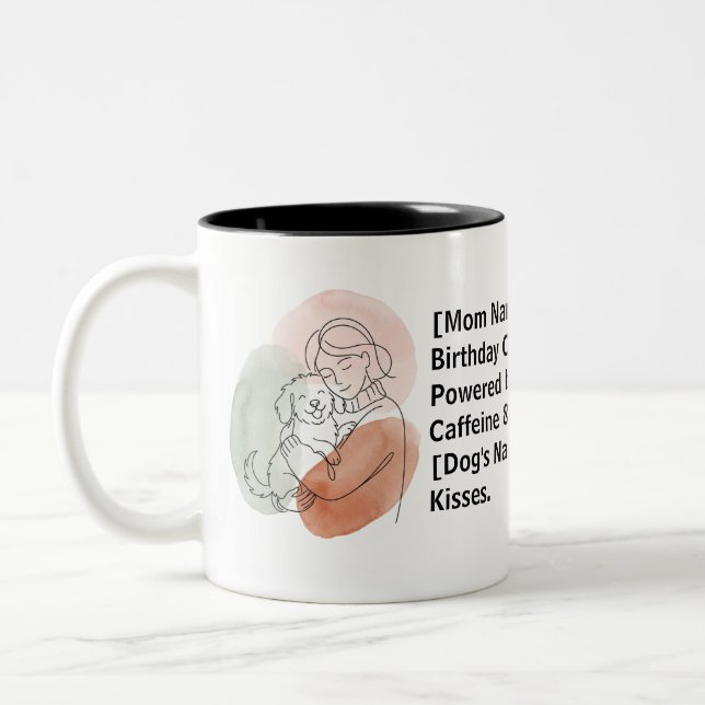 Em Dois Tons Caneca de Café Personalizada para Mãe de Cachorro  (Esquerda)