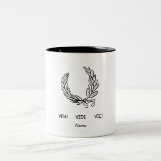 Em Dois Tons Caneca de Café Personalizada Veni Vidi Vici