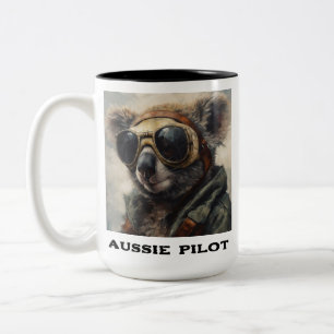 Em Dois Tons Caneca de Café Piloto Australiano com Nome Persona