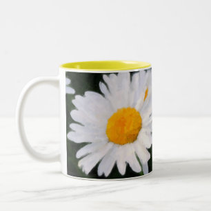 Em Dois Tons Caneca de café pintada da margarida