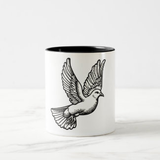 Em Dois Tons Caneca de Café Pombo Cristão