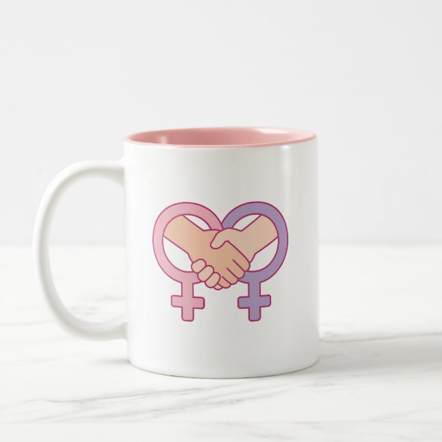 Em Dois Tons Caneca de Café Presente do Dia Internacional da Mu (Esquerda)