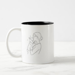 Em Dois Tons Caneca de Café Presente para Mãe de Cachorro Arte