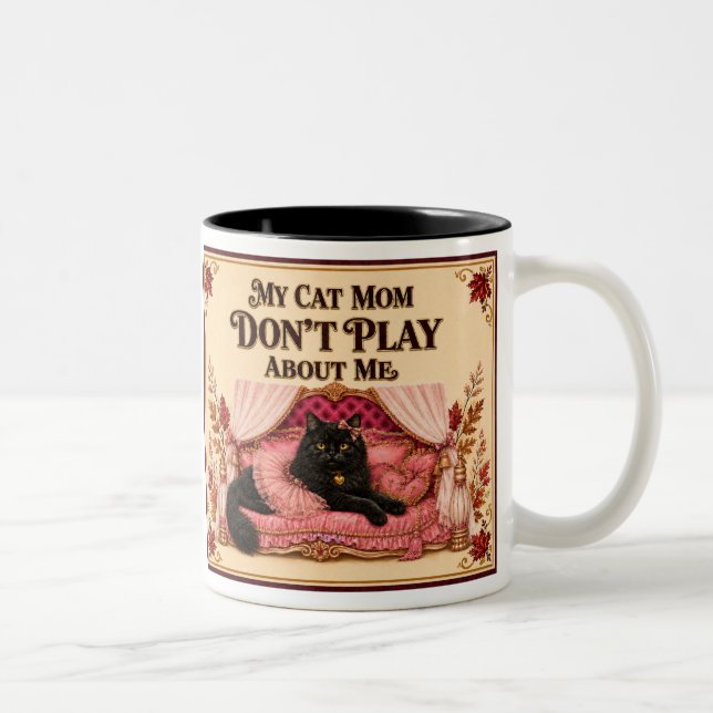 Em Dois Tons Caneca de Café Presente para Mãe de Gato (Direita)