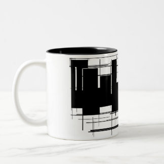 Em Dois Tons Caneca de café preto e branco legal do design/copo