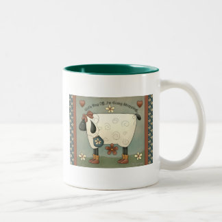 Em Dois Tons Caneca de café Prim dos carneiros do país