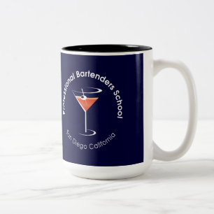 Em Dois Tons Caneca de café profissional da escola do barman