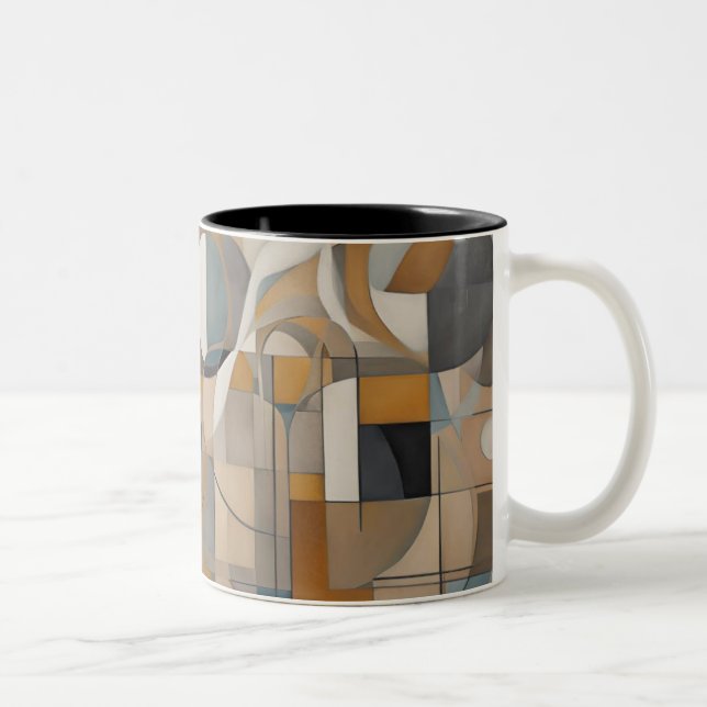Em Dois Tons Caneca de café projetada por abstrato geométrica (Direita)