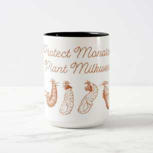 Em Dois Tons Caneca de Café Proteger Monarcas Plante Algodãozin