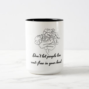 Em Dois Tons Caneca de Café Proteja Sua Paz Mentalidade Positi