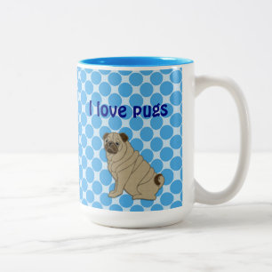 Em Dois Tons caneca de café - pug