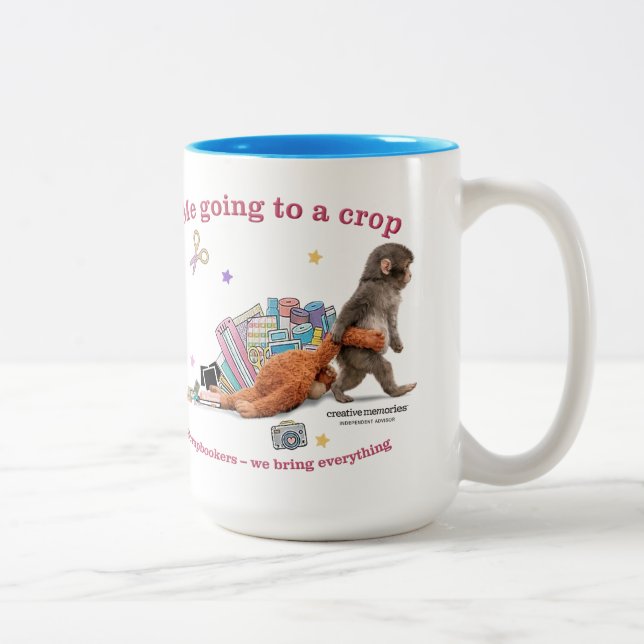 Em Dois Tons Caneca de café Punch the Monkey Two-Tone 15oz (Direita)