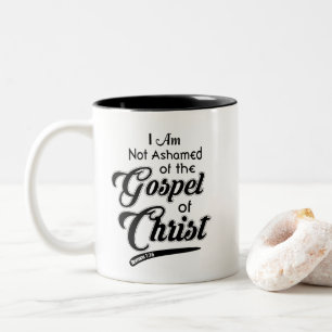 Em Dois Tons Caneca de café religiosa cristã nao humilhada da