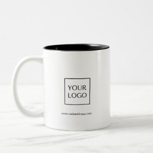 Em Dois Tons Caneca de Café Retangular com Logotipo de Negócios